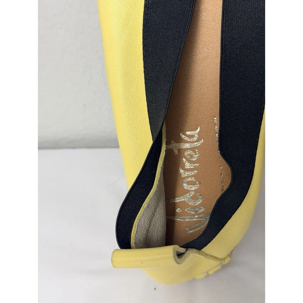 Vidorreta Women’s Yellow Leather Espadrilles Flats Made in Spain Size 40